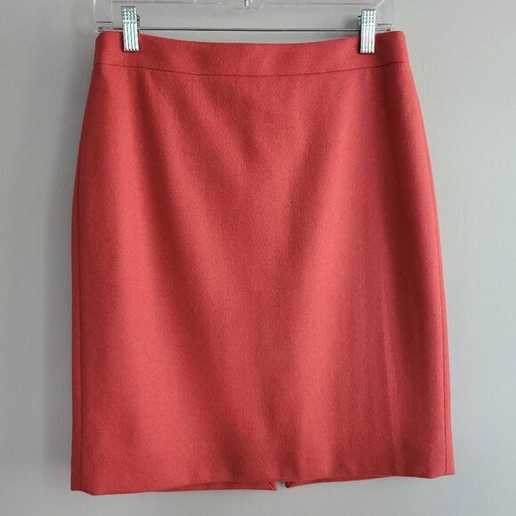 J. Crew size 4 the pencil skirt wool blend salmon color twee office business - Picture 1 of 8